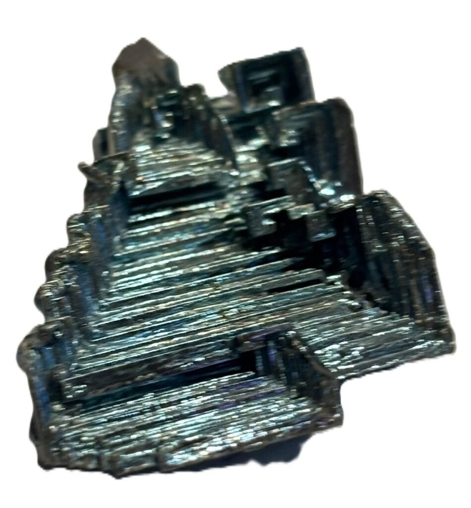 Blue bizmuth 3 2 sians emporium Blue bismuth hopper crystal specimen